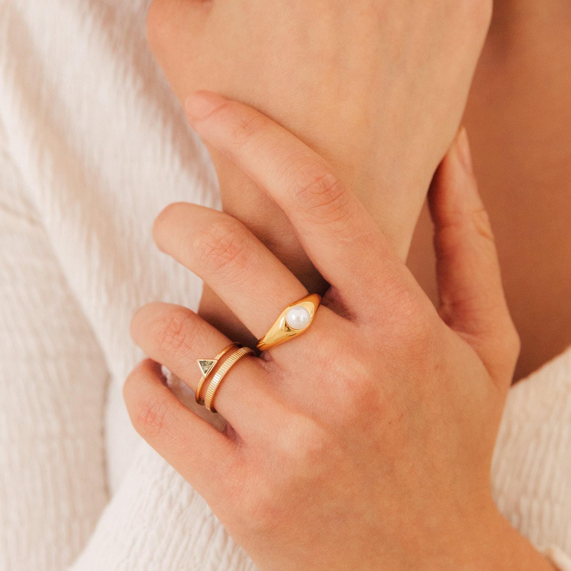 Peridot Double Ring Band