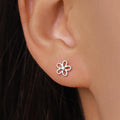 Small Forget-me-not Flower Blossom Stud Earrings in Sterling Silver, Nature Inspired Dainty Jewellery E59