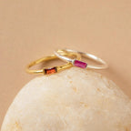 Baguette Birthstone Ring by Caitlyn Minimalist • Custom Stackable Gemstone Ring, Perfect for Everyday • Personalized Gifts for Mom • RM86