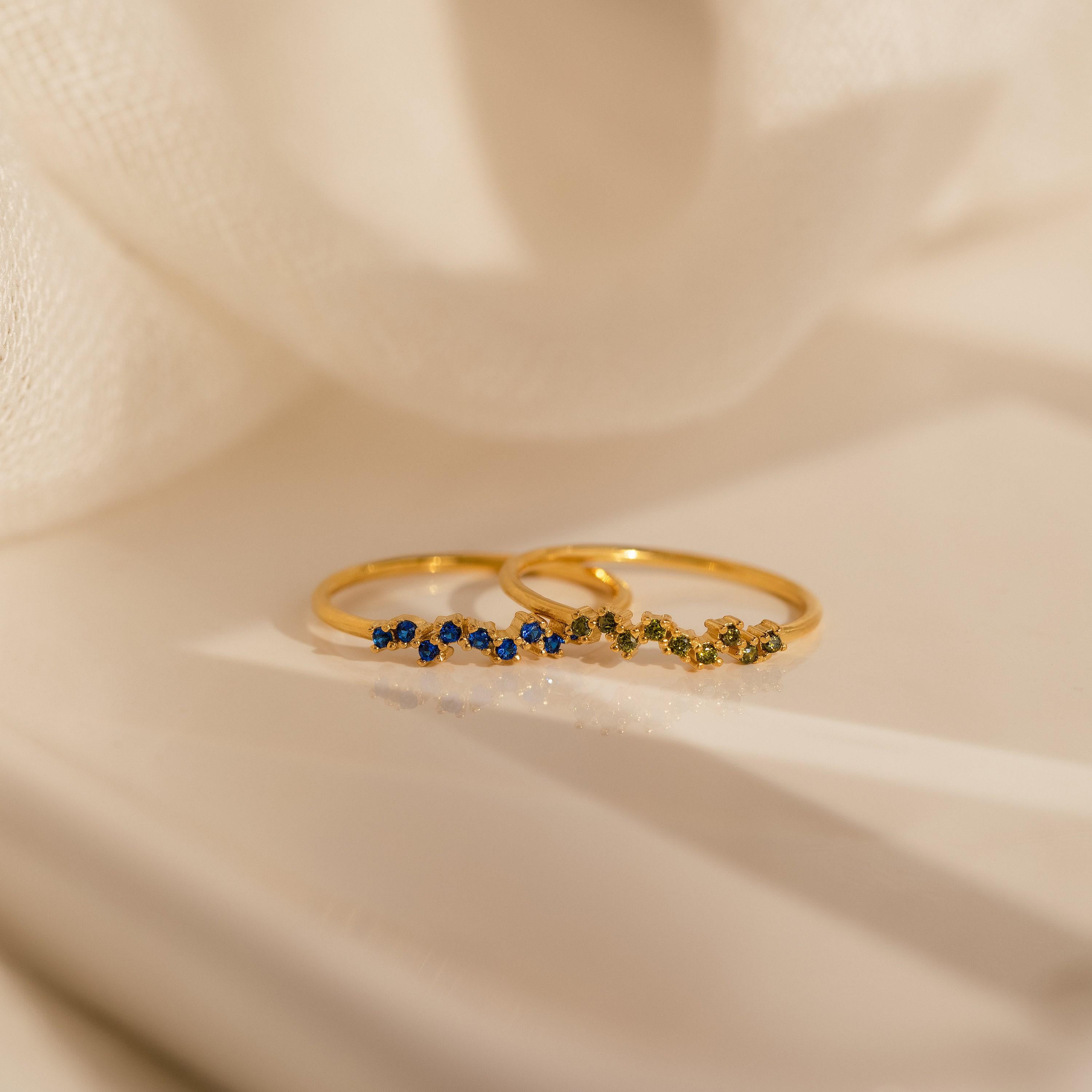 Tiny Birthstone Cluster Ring by Caitlyn Minimalist • Best Friend Gift for Her • Custom Gemstone Ring Dainty • Minimalist Jewelry • RM112