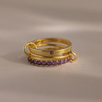 Triple Birthstone Stacking Rings