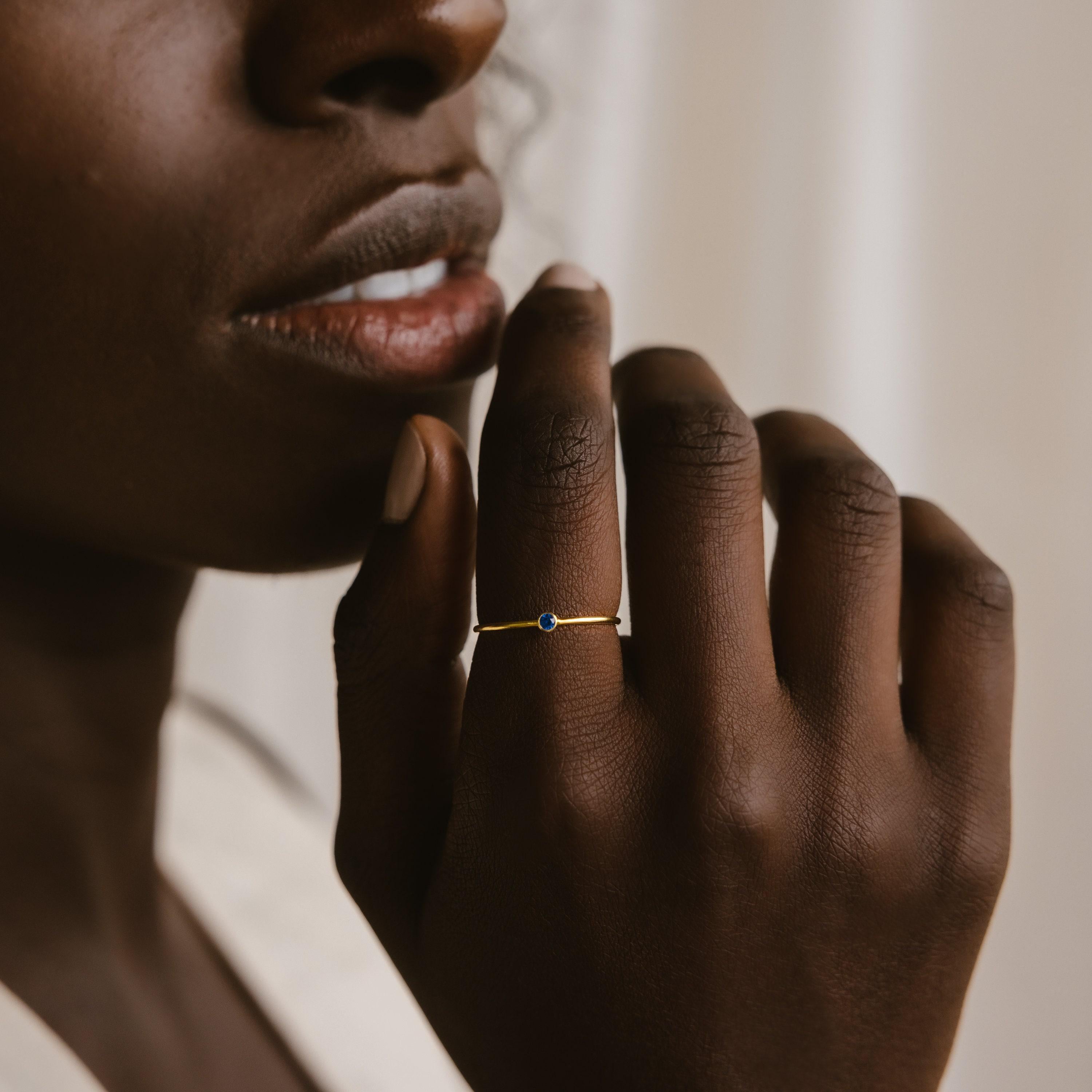 Minimalist Birthstone Ring • Gemstone Ring in Sterling Silver • Dainty Birthstone Ring • Stacking Ring • Gifts for Mom • RM45