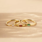 Baguette Birthstone Ring by Caitlyn Minimalist • Custom Stackable Gemstone Ring, Perfect for Everyday • Personalized Gifts for Mom • RM86
