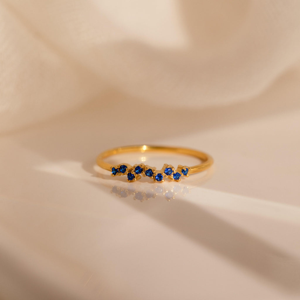 Tiny Birthstone Cluster Ring by Caitlyn Minimalist • Best Friend Gift for Her • Custom Gemstone Ring Dainty • Minimalist Jewelry • RM112