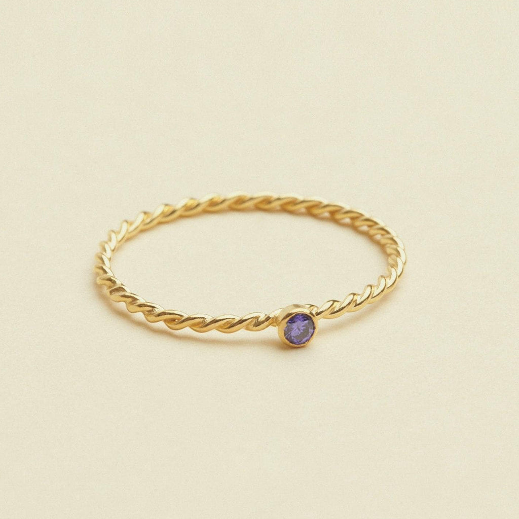 Twisted Birthstone Ring