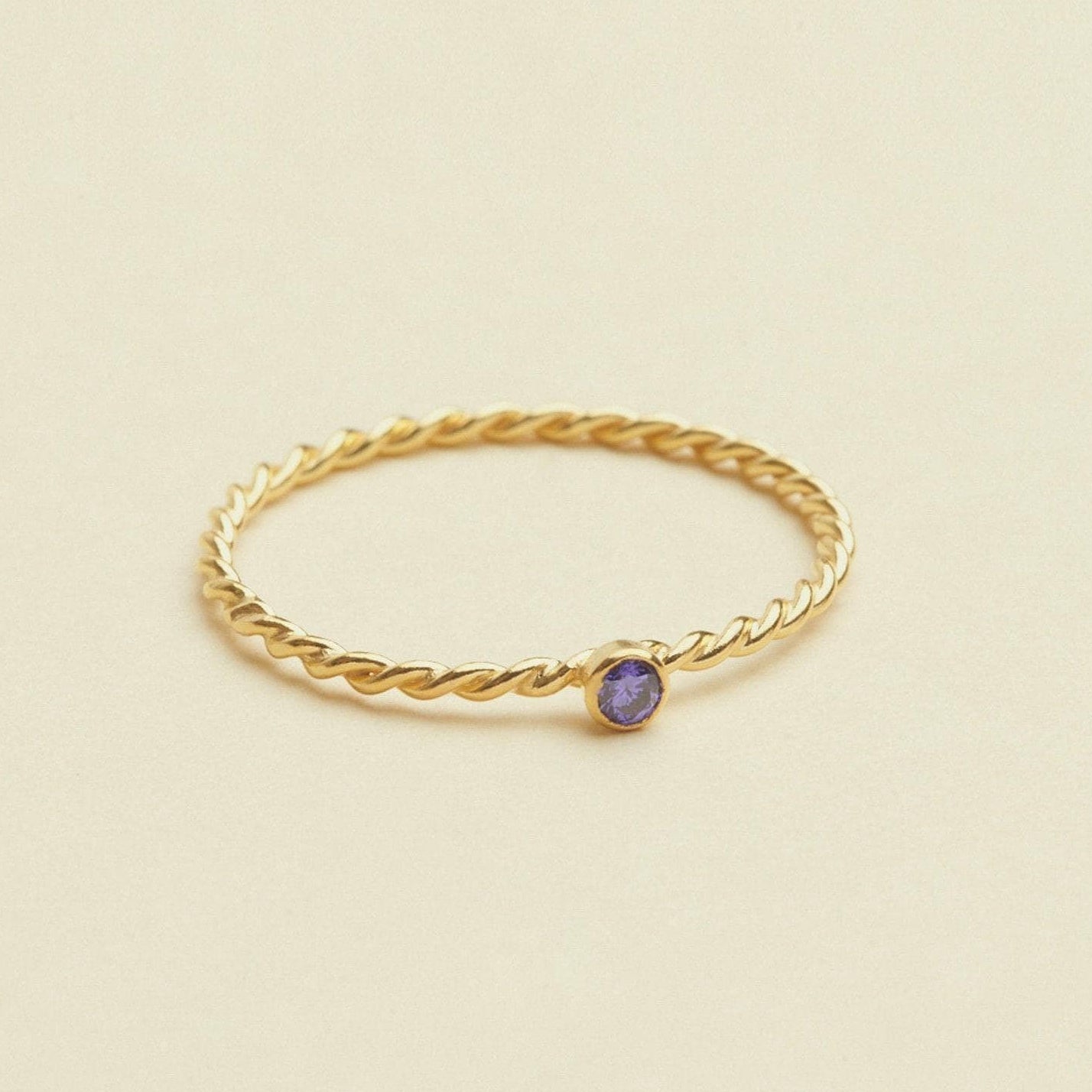Twisted Birthstone Ring