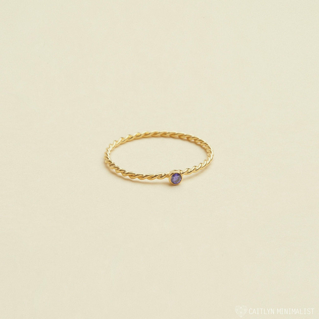 Twisted Birthstone Ring
