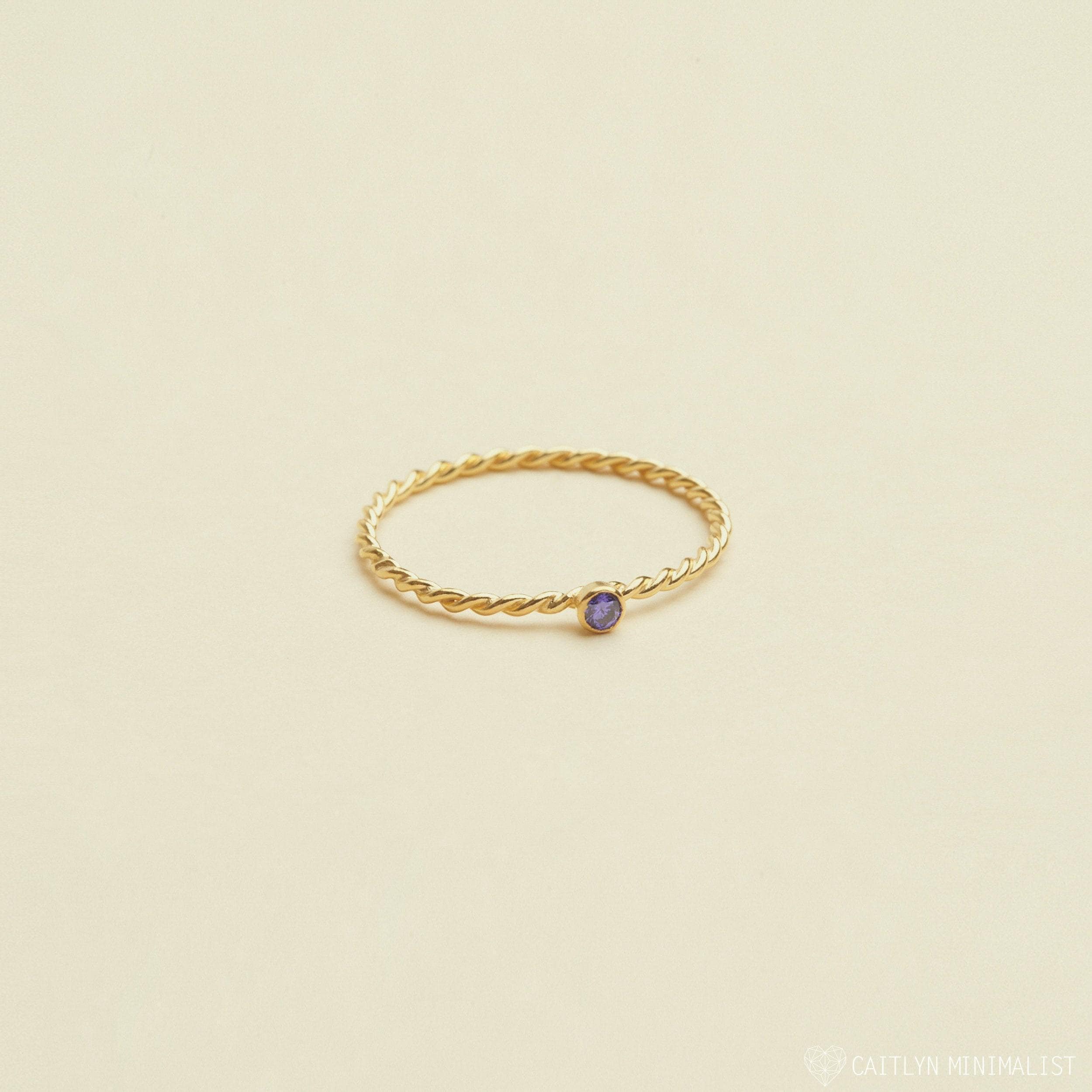 Twisted Birthstone Ring