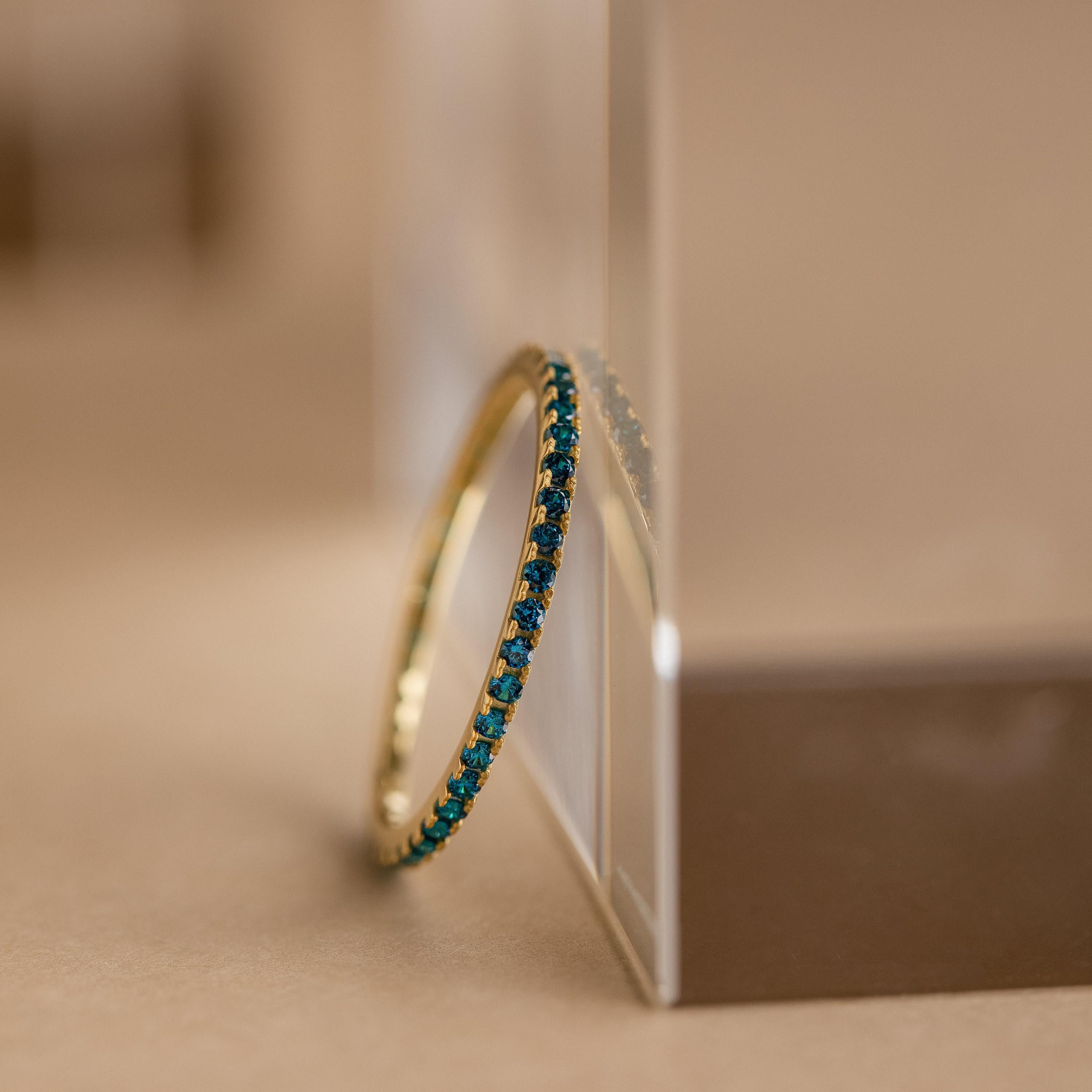 Birthstone Eternity Ring by Caitlyn Minimalist • Personalized Infinity Ring • Crystal Gemstone Jewelry • Anniversary Gift for Her • RM111