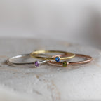 Minimalist Birthstone Ring • Gemstone Ring in Sterling Silver • Dainty Birthstone Ring • Stacking Ring • Gifts for Mom • RM45