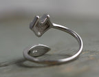 Sterling Silver Fox Ring with Adjustable Twisted Band and Enamel Nose
