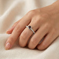 Twisted Birthstone Silver Colored Ring