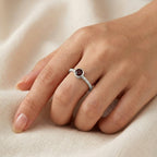 Twisted Birthstone Silver Colored Ring