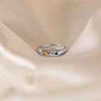 Custom Gemstone Signet Silver Colored Ring