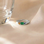 Custom Gemstone Signet Silver Colored Ring