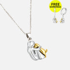 Hug Pendant Necklace With Bonus Earrings – Offer