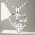 Sterling Silver Paw & Heart Necklace With Zirconia