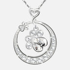 Cute Paw Print Necklace In 925 Sterling Silver With Cubic Zirconia