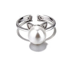 Beautiful Pearl Cat Necklace With Bonus Earrings + Ring
