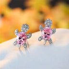 Sea Turtle Earrings In Zirconium And Silver