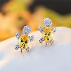 Sea Turtle Earrings In Zirconium And Silver