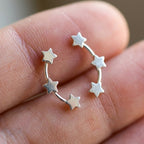 Tiny Star Trio Sterling Stud Earrings