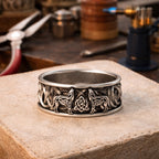 Viking Wolf Ring Statement Piece