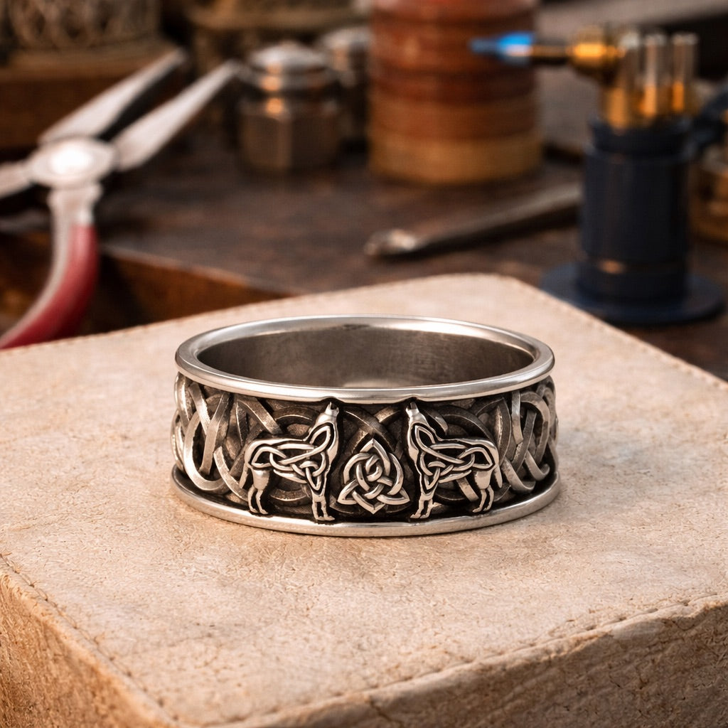 Viking Wolf Ring Statement Piece